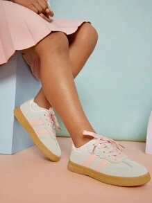 Mini mi Kids' Top-Seller Grey Pink 2 Straps Originl Sneakers - Qute,Lightweight, Comfortable, Versatile For Everyday Wear