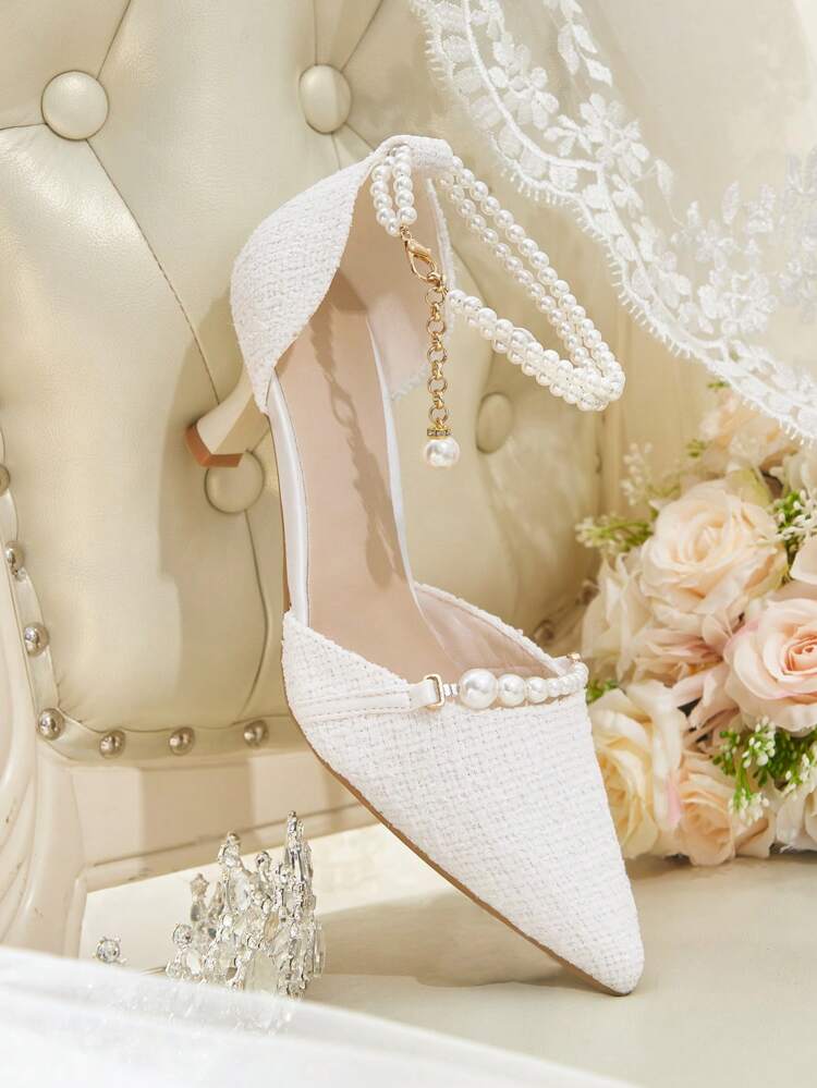 CUCCOO HITCHD Women Vintage Embroidery Pointed Toe Slingback Pumps Summer Shoes Summer Break Easter Prom Heels For Christmas Valentine's Day Elegant Shoes Wedding Shoes Summer Shoes Bride Shoes