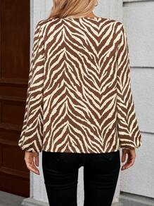 EMERY ROSE 女士圆领长袖花卉印花休闲衬衫 - 彩色 - 查看 2