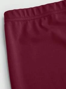 Maweii Plus Size 2pcs Set: Elegant Color Block Plaid Print Top And Solid Color Skirt, For Autumn Fall Cloth For Women - Burgundy - View 6