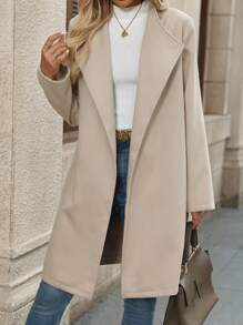 EMERY ROSE Pull col montant unicolore à manches longues minimaliste pour femme, décontracté pour un port quotidien - Kaki - Voir 6