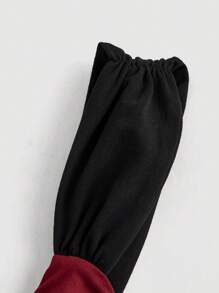 SHEIN MOD 珍珠缀饰前纽扣带黑色复古紧身胸衣冬季背心，外出背心，女士沙滩装，女士装，女士派对装，新年夜装 - 黑色 - 查看 3