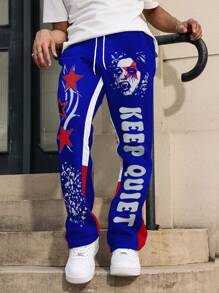 PAVTROS Manfinity Streetrush Men's Dark Street Graffiti Print Sweatpants - Multicolor - View 3