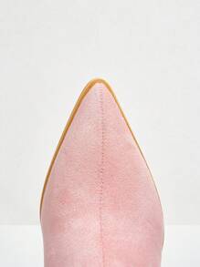 Styleloop 时尚秋冬女士高跟过膝靴，性感派对细跟长靴，波西米亚风格，复古美式，波西米亚风，西部音乐节，派对，圣诞节，万圣节 - 粉色 - 查看 3