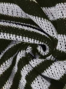 Calvaya Plus Size Women Striped Color Block Tassel Hem Pullover Sweater, Autumn/Winter