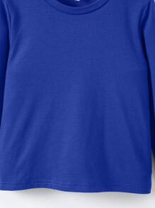 SHEIN Young Boy Solid Color Round Neck Casual Versatile Long Sleeve T-Shirt, School, Campus, College - Multicolor - View 7