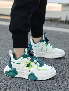 1 双儿童户外时尚 PU 皮革卡通旋转扣防滑耐磨户外休闲鞋，适合小女孩，适合宝宝 - 彩色 - 查看 4