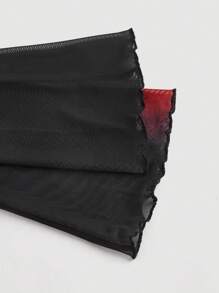 SHEIN MOD Top cu mânecă lungă cu mânecă trompetă 2 în 1 din plasă cu umăr negru, Top pentru femei, Top de vacanță, Haine pentru femei de Anul Nou, Top, Haine de epocă