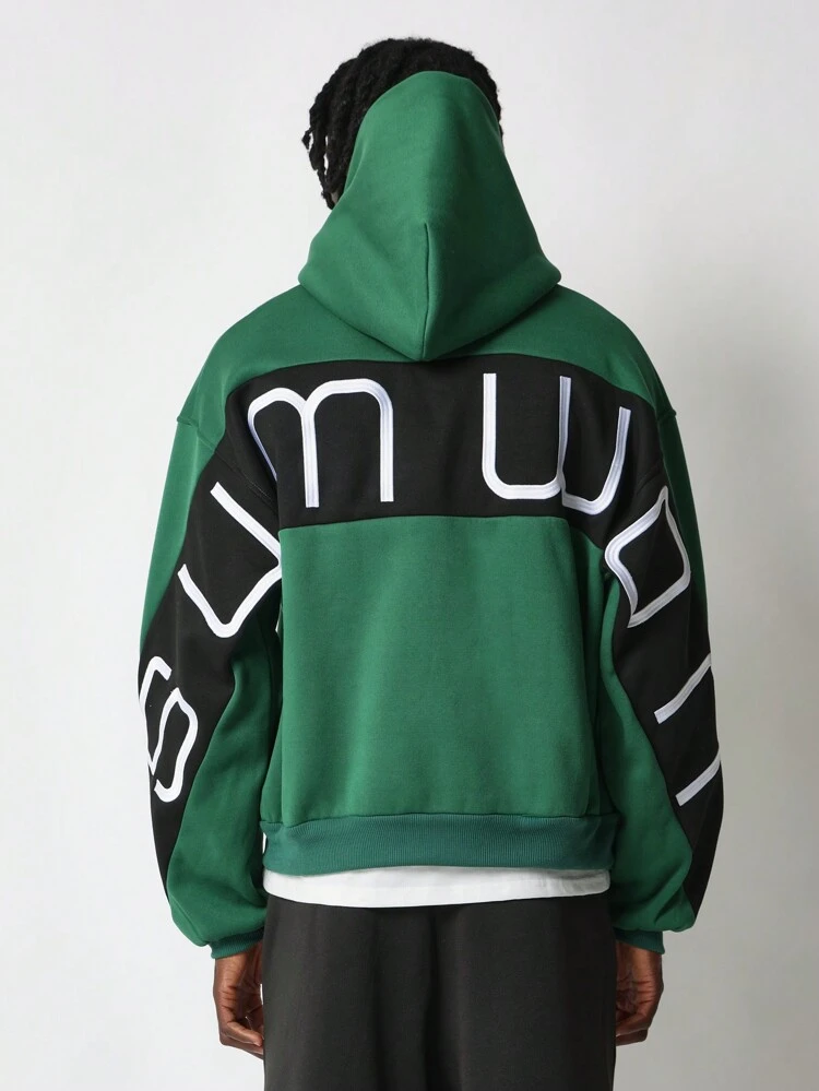 Varsity Style Fleece Pullover Hoodie