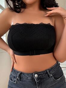 Sujetador Sin Tirantes Inalámbrico Para Mujer De Talla Grande - Negro - Ver 3