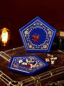 HARRY POTTER X SHEIN Chocolate Frog Geometric Pattern Ceramic Jewelry Display Tray,Gifts, Valentine's Day - Royal Blue - View 1