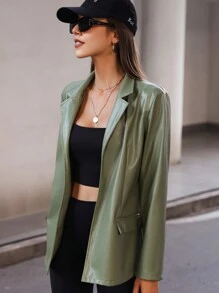 Flirla Jachetă obișnuită, verde măr, pentru femei