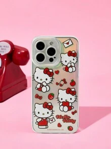 HELLO KITTY AND FRIENDS | SHEIN Ốp lưng điện thoại thời trang màu ombre họa tiết hoạt hình & chữ dễ thương - Bạc - Xem 2