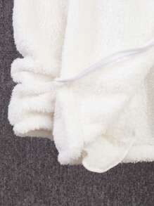 SHEIN Leap Crew Tween Boy Thicker Hooded Zip-Up Jacket, Comfortable Mid-Weight - White - View 6