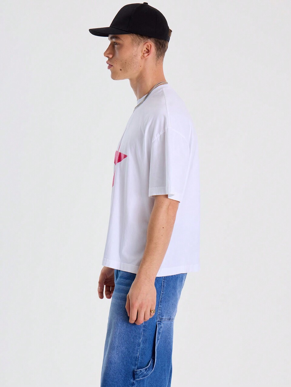 Short Sleeve Oversized Drop Shoulder Star Graphic Print Tshirt Top Spring Summer Essentials
