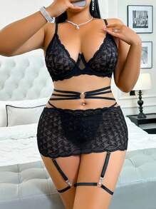 6 sztuk/zestaw Plus Size Seksowna Koronkowa Bielizna Komplet