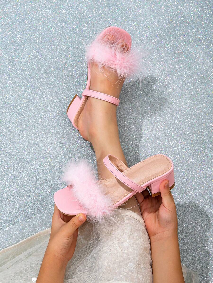 1 Pair Fashion Elegant Luxury Girl High Heel Slides - Pink - View 1