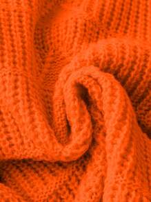 Flirla Áo khoác cardigan cài nút phía trước trang trí nơ cỡ lớn, phù hợp cho mùa thu/đông - trái cam - Xem 5