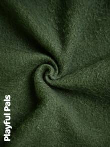 SHEIN 小男孩羊毛保暖圆领长袖图案运动衫和宽松图案运动裤 2 件套秋冬装 - 彩色 - 查看 12