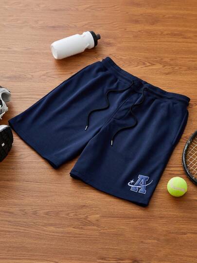 Manfinity Sport Corelite 1pc Boyfriend Style Men's Letter Print Drawstring Waist Daily Fitness Sports Shorts