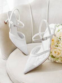 CUCCOO HITCHD 女士时尚百搭休闲高跟鞋，适合圣诞节和新年假期氛围秋冬季 - 白色 - 查看 2