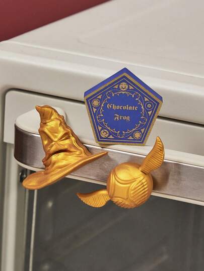 HARRY POTTER X SHEIN Sapo de chocolate 3D, pomo de ouro, ímã de geladeira do chapéu seletor, presentes