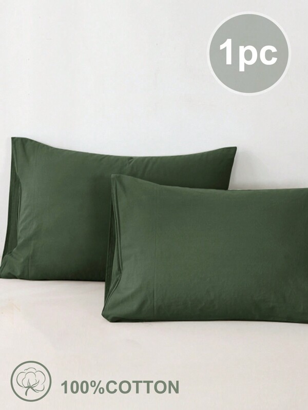 1 件提花绿色高端透气防起球方形装饰枕套/枕套，适用于单人床/双人床/大号床/特大号床