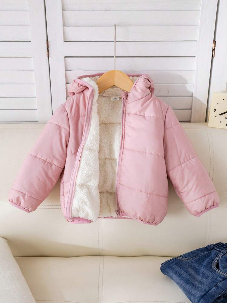 Baby Girl Cute Hooded Warm And Versatile For Outdoor Wear, Autumn/Winter Clothes - Pink - View 8