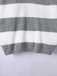 SHEIN Jersey holgado de punto de color contrastante casual para niños adolescentes, adecuado para otoño, invierno, cálido, casual, escuela, hogar, uso diario, deportes, simple y versátil