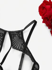 Bộ đồ lót ren gợi cảm không dây 2 món dành cho nữ - màu đen - Xem 4