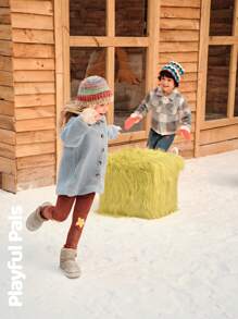 SHEIN 冬季男童格子长袖单排扣口袋休闲夹克 - 彩色 - 查看 15