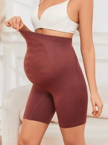 Pantys sin costuras de cintura alta minimalistas para maternidad, uso diario casual