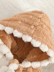 SHEIN Bộ đồ liền thân nhung nơ nhiều màu dễ thương cho bé gái, thoải mái khi ở nhà và giải trí, mùa thu/đông - Nhiều màu - Xem 7