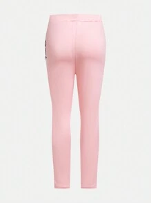 3 件套年轻女孩和年轻女孩心形印花紧身裤，适合日常休闲穿着 - 彩色 - 查看 10