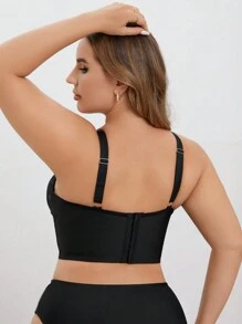 DesireSculpt Plus Size Lace Panel Wireless Bra