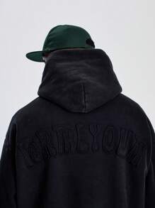 Musero Men Hooded Drawstring Sweatshirt - Black - View 5