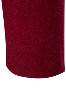 Manfinity Mode 男士纯色前扣商务休闲夹克，秋冬 - 酒紅色 - 查看 5