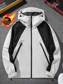 Manfinity Sport Corelite Áo khoác thể thao có mũ trùm đầu màu sắc đơn giản dành cho nam Boyfriend Style - Xám - Xem 1