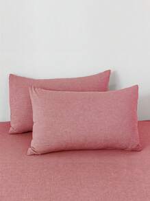 1 pezzo Federa per cuscino decorativa per studenti di scuola e dormitorio, in tessuto rosa intrecciato traspirante e anti-pilling, adatta per tutte le stagioni, misura singolo/matrimoniale/queen/king - Rosa - Visualizzare 6