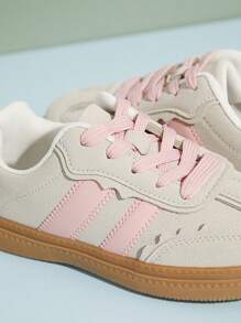 Mini mi Kids' Top-Seller Grey Pink 2 Straps Originl Sneakers - Qute,Lightweight, Comfortable, Versatile For Everyday Wear