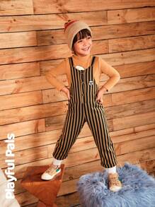SHEIN 1pc Boys' Striped Jumpsuit,Hooded One-Piece With Embroidery Embellishment,Warm And Comfortable Fabric,Suitable For Layering With Solid T-Shirt - Brown - View 26
