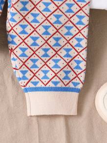 SHEIN 男婴时尚可爱针织毛衣裤，休闲 - 彩色 - 查看 4