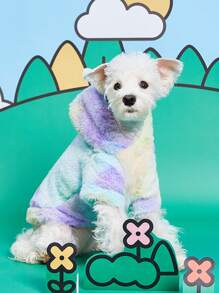 PETSIN 扎染彩色小兔子毛绒保暖宠物卫衣 - 彩色 - 查看 1