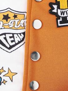 2 件套女婴休闲运动棒球夹克和百褶裙，春/秋 - 棕色 - 查看 5