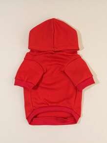 PETSIN 1pc Bear Graphic Print Kangaroo Pouch Sweatshirt