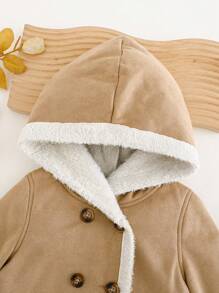 Cozy Pixies Kinder Herbst/Winter Doppelreihiger, dick gefütterter Fleece Kapuzenpullover, Lässig Allrounder