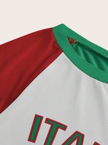 SHEIN Unity Áo thun cổ tròn tay ngắn in họa tiết chữ Italy vừa vặn dành cho nữ, mùa hè - Nhiều màu - Xem 3