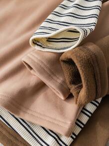 3 chiếc áo thun cổ lọ kẻ sọc giản dị cho bé trai, ấm áp và thích hợp cho thể thao, mặc hàng ngày và mặc nhiều lớp, mùa thu/đông - Nhiều màu - Xem 3