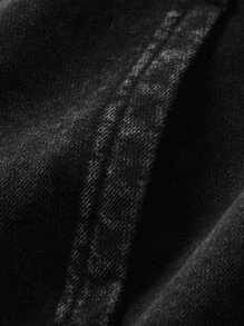 ROMWE MEN Street Life 男士休闲字母印花长袖连帽运动衫，秋季 - 黑色 - 查看 4