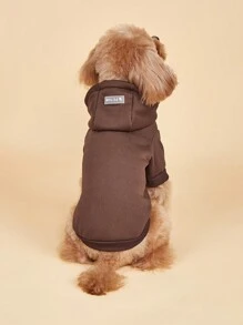 PETSIN 1 件咖啡色宠物运动衫 - 柔软舒适，适合秋季、冬季和早春；非常适合日常穿着、户外漫步、室内休闲、家庭聚会、节日庆典、生日派对、季节性活动和可爱的照片时刻；采用优雅的咖啡色调，为您的宠物衣柜增添温暖和精致的风格。 - 彩色 - 查看 2